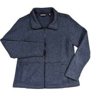 Lands' End Full Zip Womens M Blue Gorpcore Athleisure Preppy Transitional Fleece